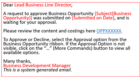 Opportunity Approval Status Report For First Approver