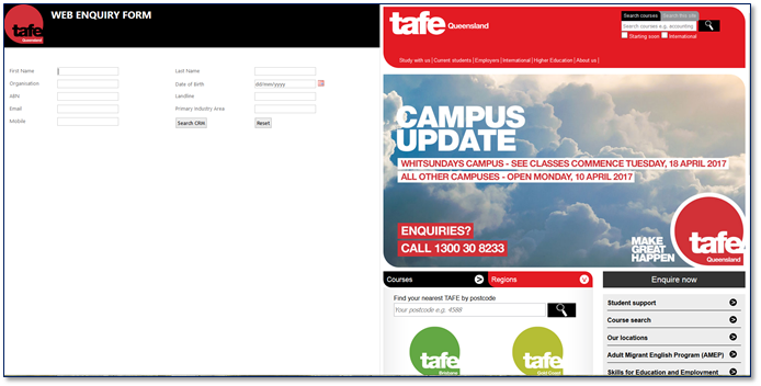 Web Enquiry Form - TAFE